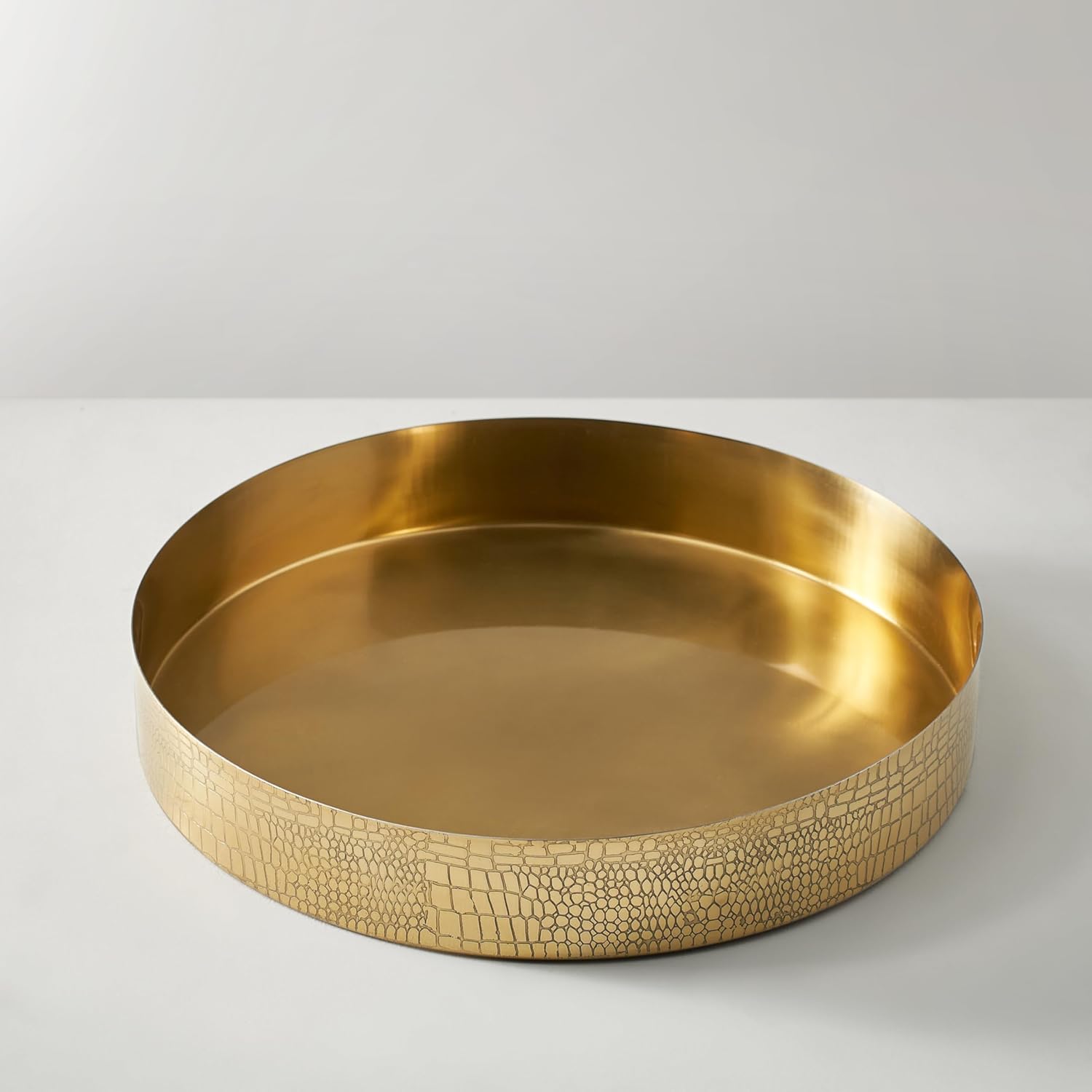 Z Gallerie Croc Embossed Tray,Gold