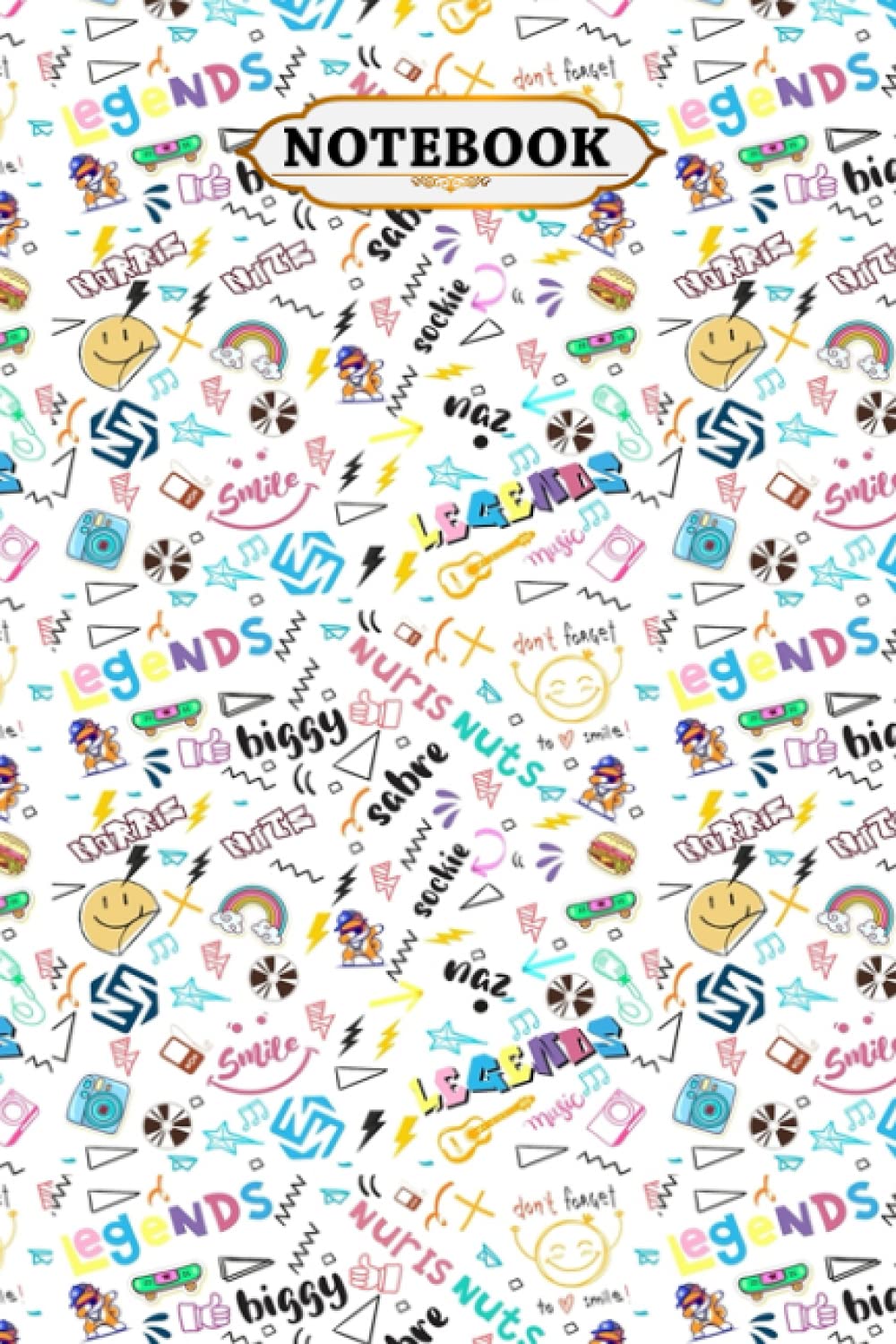 Notebook: Norris Nuts Seamless Pattern | Norris Pattern Wide Ruled journal Notebook (6x9) Workbook For Kids, Boys, Girls, Students, adult/ Composition Notebook/ Diary
