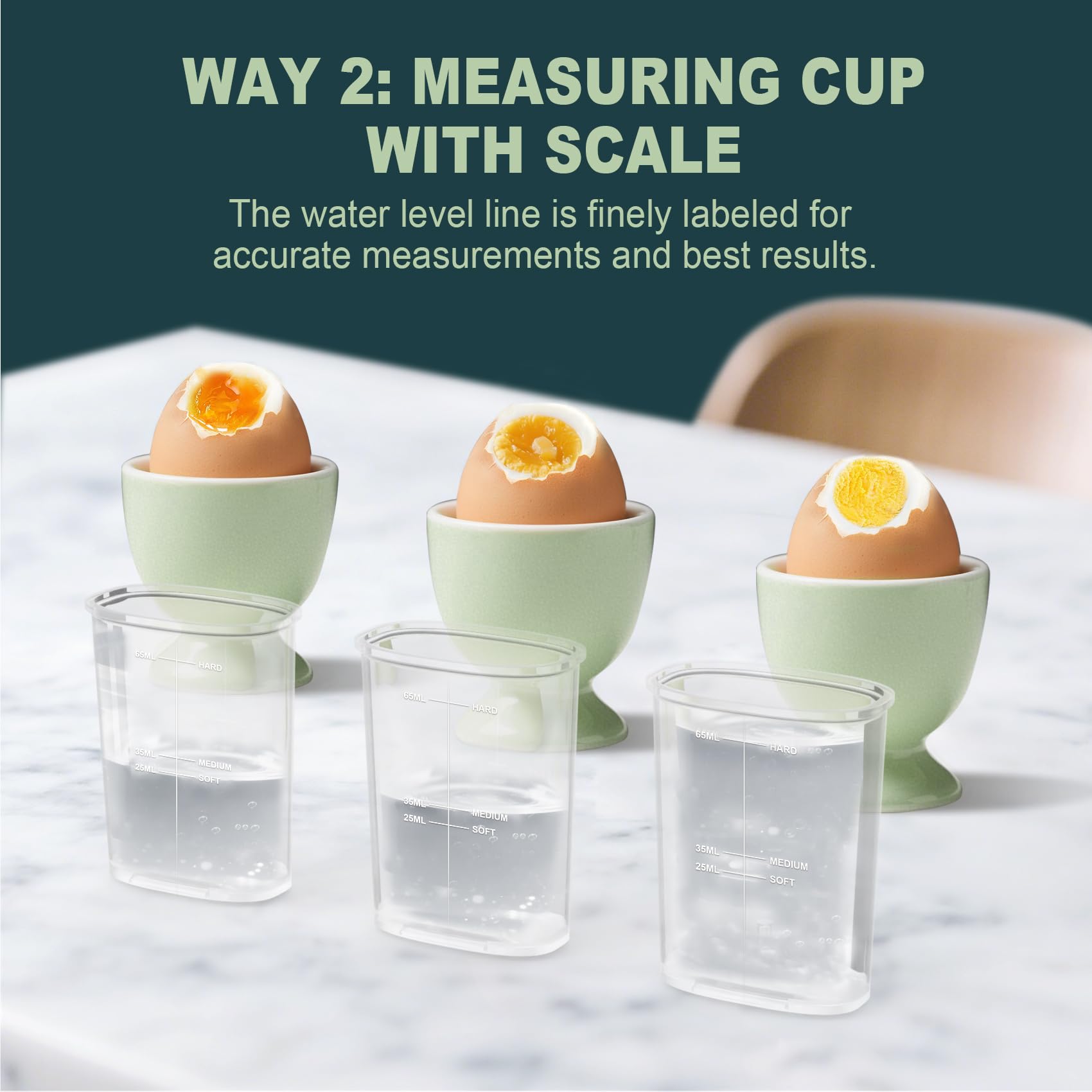 Olla rápida para huevos, olla eléctrica de huevos con capacidad para 7 huevos duros para huevos duros, medianos, suaves, escalfados, huevos al vapor, caldera de huevos con apagado automático, sin BPA, 5