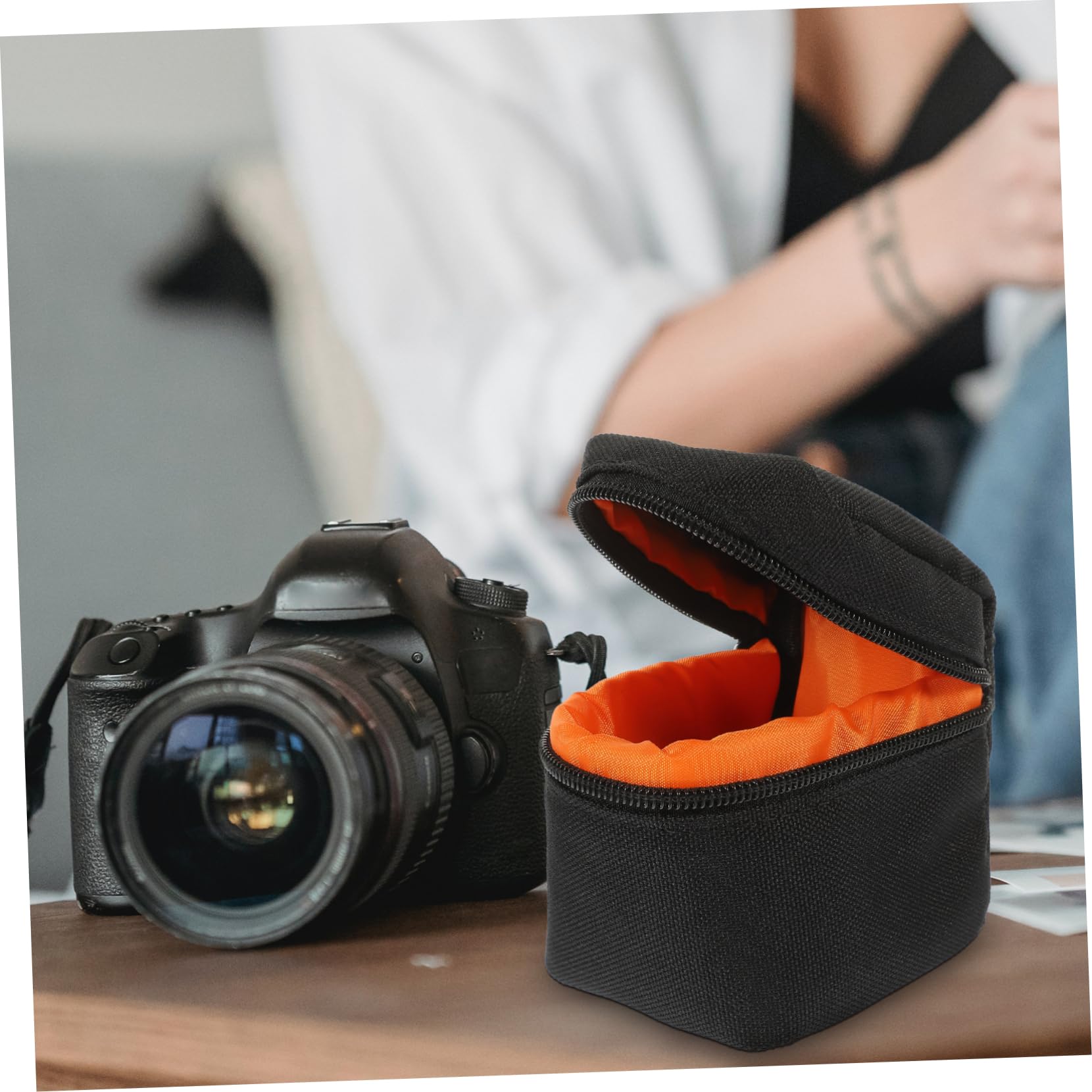 Tofficu 4 Piezas Bolsa Acolchada para Lentes de Cámara Portátil con Protección contra Estuche para Almacenamiento de Lentes de Cámara DSLR Espejo para Uso