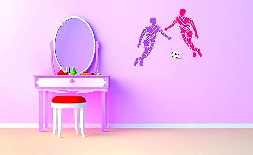 Miniatura 5 de Plantillas para paredes: Plantilla de fútbol, 6.5 x 9 pulgadas (M) - Pared decorativa para jugador de fútbol