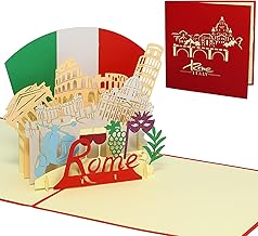 LINPOPUP®, Pop-Up Karte Rom - Italien Reisegutschein, Pop Up Karte Italien, POP UP Karten Geburtstag, Pop Up Geburtstagskarte, Geschenkgutschein Städtetrip Grußkarten Italien Rome, N363