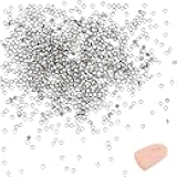 UNICRAFTALE 1000Pcs Round Crimp Beads 1.5mm Stainless Steel Spacer Beads 0.8mm Hole Tiny Metal Crimp Bead DIY Bracelet Bead for DIY Necklace Jewelry Making