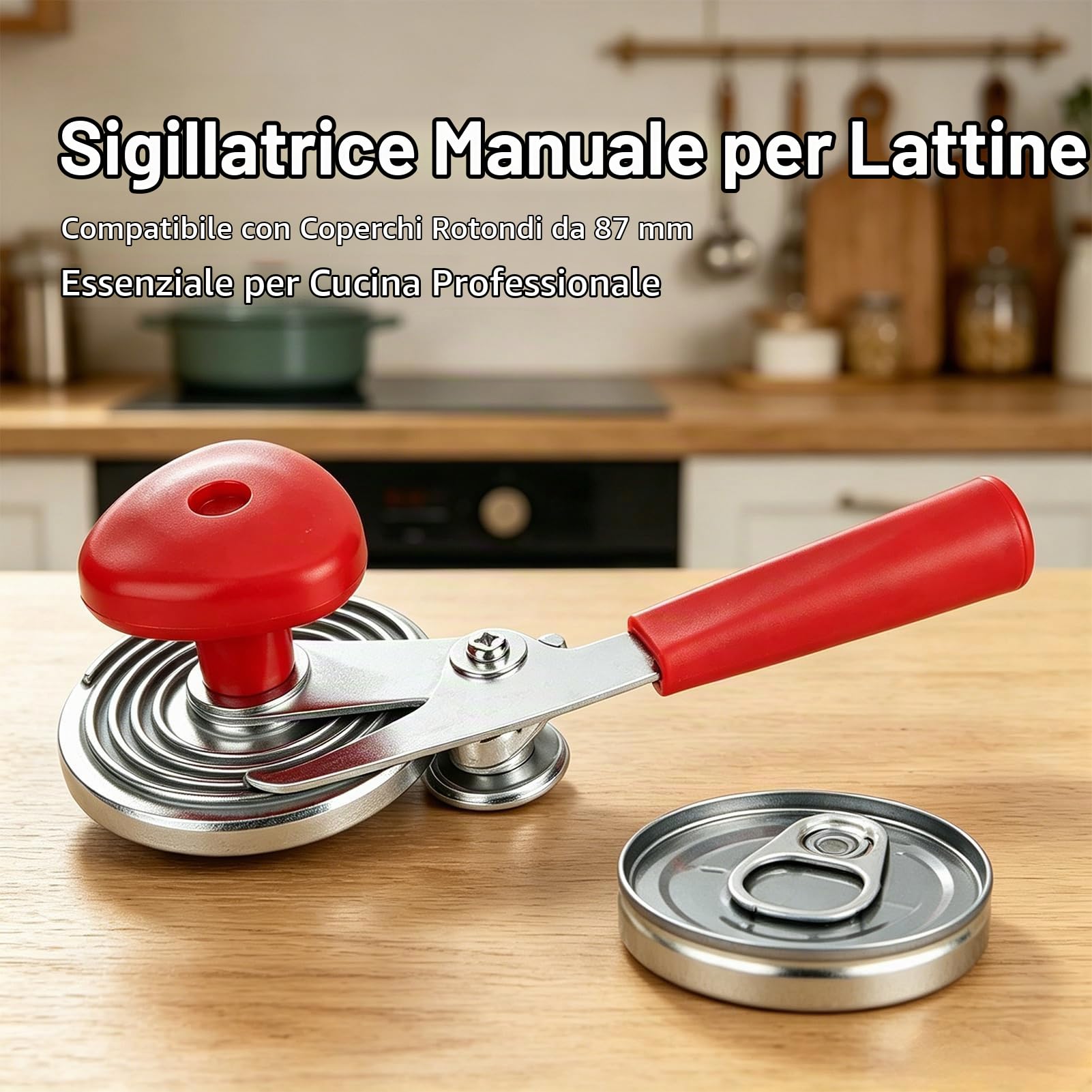 Sigillatore Manuale Per Lattine, Macchina Per Sigillare Lattine Sottovuoto da 22,5 Cm, Macchina Per Aggraffare L'ABS in Ferro Lo Strumento Per Lattine di Vetro Sigillante in Ferro Viene Utilizzato