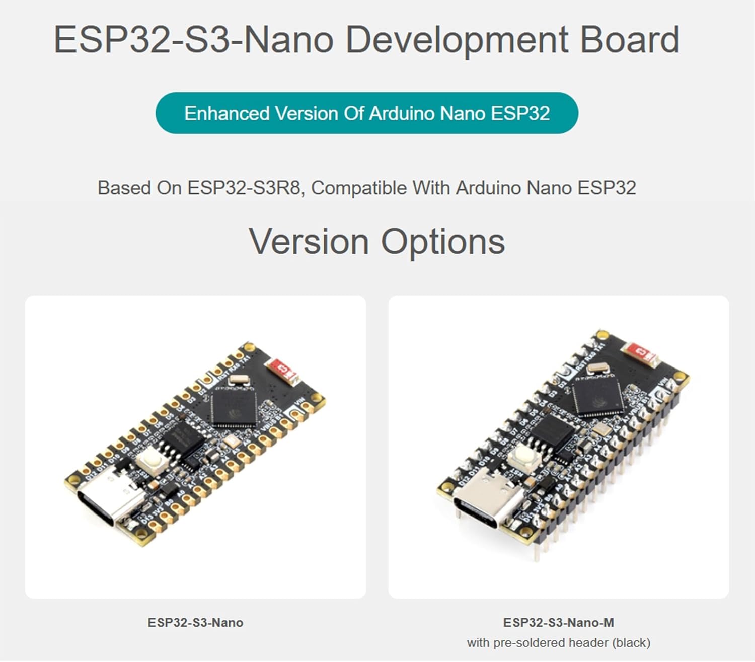 Waveshare ESP32-S3-Nano Development Board - Dual-Core LX7 Processor With Wi-Fi & Bluetooth