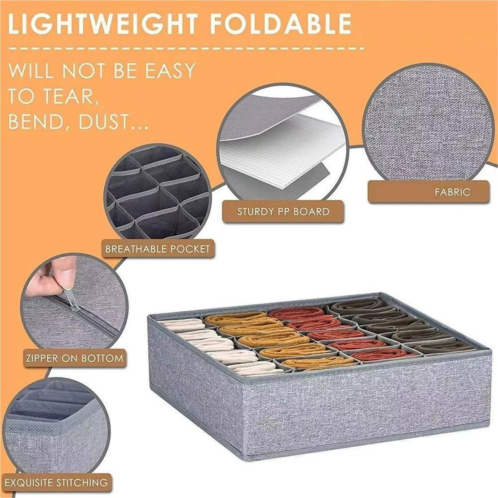 Scatole Organizer Per Vestiti Da Cassetto Scatola portaoggetti for reggiseno, calzini e biancheria intima