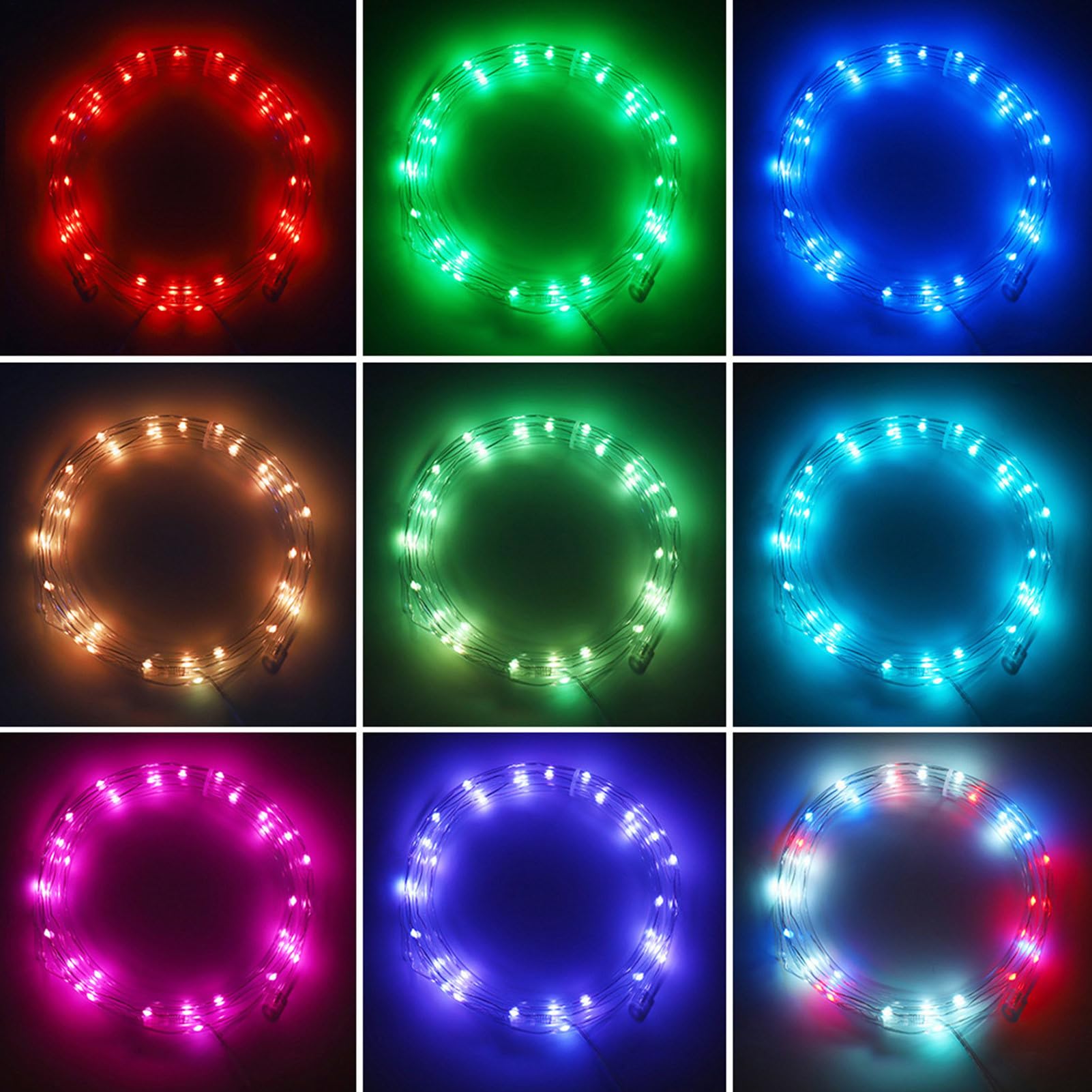 Luz LED para canasta de baloncesto, aro de baloncesto iluminado | 16 luces LED para borde con mando a distancia con cambio de color | Resistente al agua, mando a distancia, ultra brillante, 4 modos