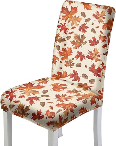Miniatura 46 de Rnyleeg Fall Autumn Seat Covers for Dining Chairs Set of 2 Leaves Themed Stretch Dining Chair Covers Soft Comfy Chair Slipcovers for Kitchen Hoja de