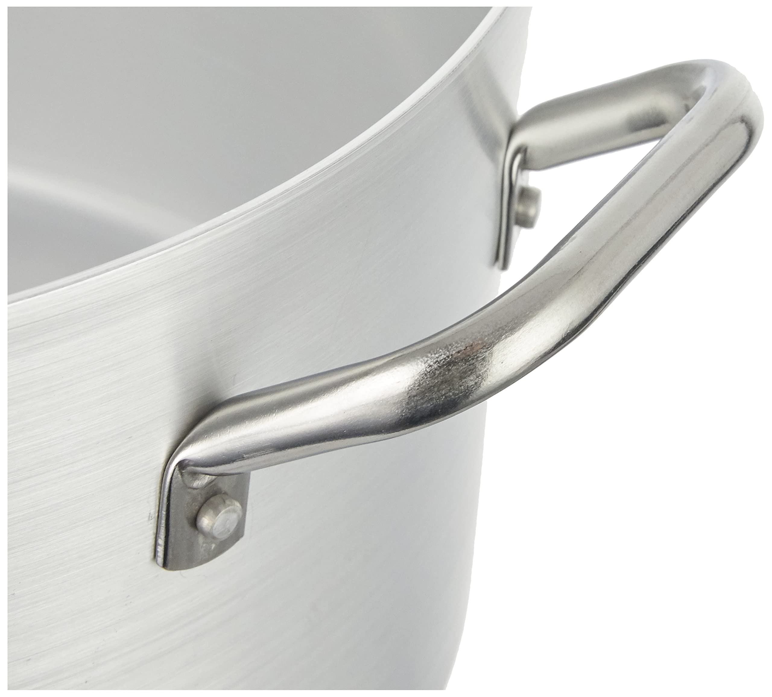 Pentole Agnelli PCMX0432 Casseruola Alta in Alluminio con 2 Maniglie, Inox, 32 cm