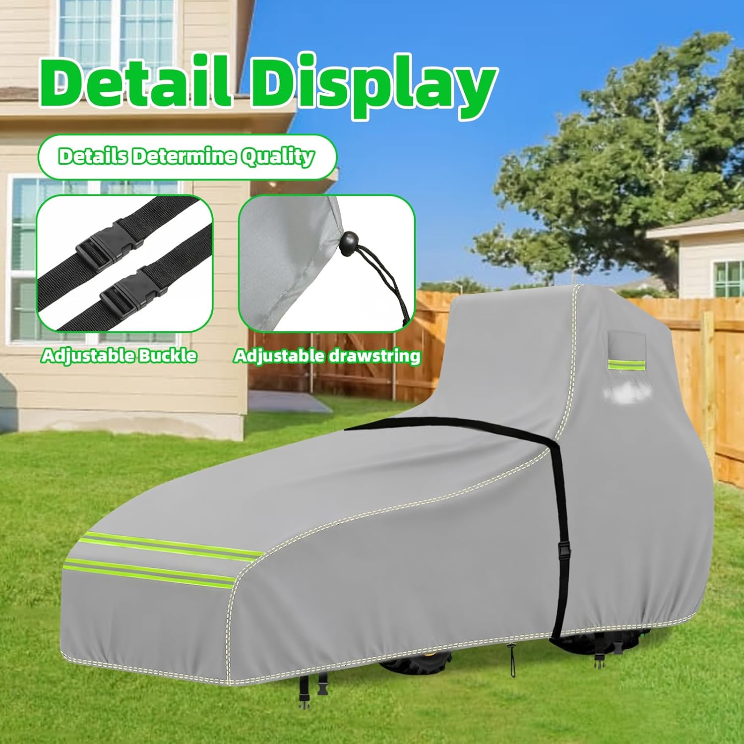 Large Tractor Cover,600D Heavy Duty Waterproof Tractor Cover for Most Compact Utility Tractors with Backhoe, Tear-Resistant, UV for John Deere, Kubota BX (189 L x 76 W x 86 H in) (Grey)