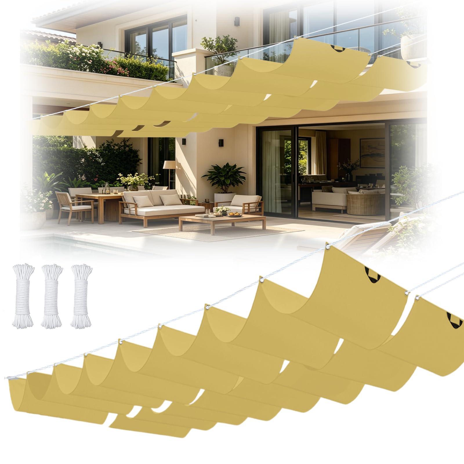 Protection UV toile d'ombrage rétractable imperméable et indéchirable pour grand patio