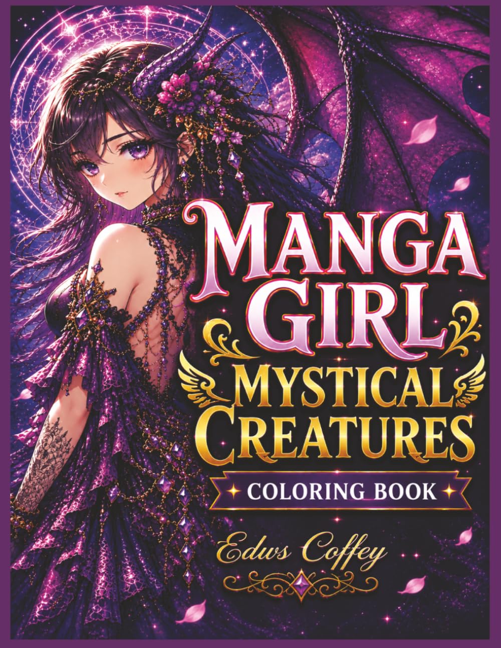 Manga Girl Mystical Creatures Coloring Book: A Fantasy Manga Coloring Book for Adults and Teens