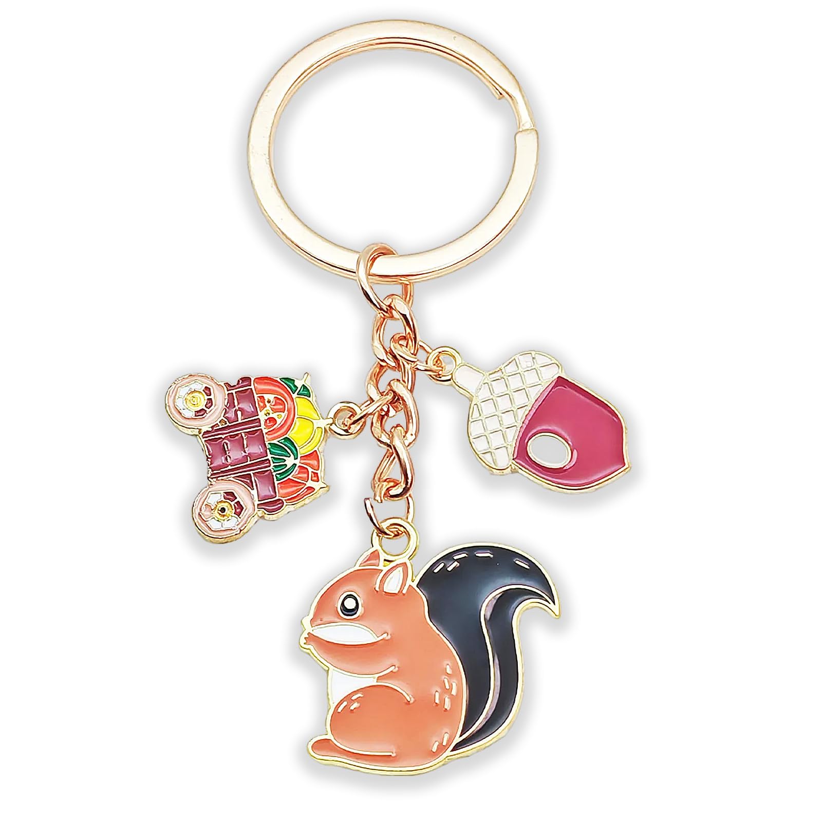 Zynara Eichhörnchen Schlüsselanhänger, Süße Eichhörnchen,Tannenzapfen, Geschenk für Geschenkideen, Schlüsselanhänger für Mädchen, Frauen,Naturliebhaber