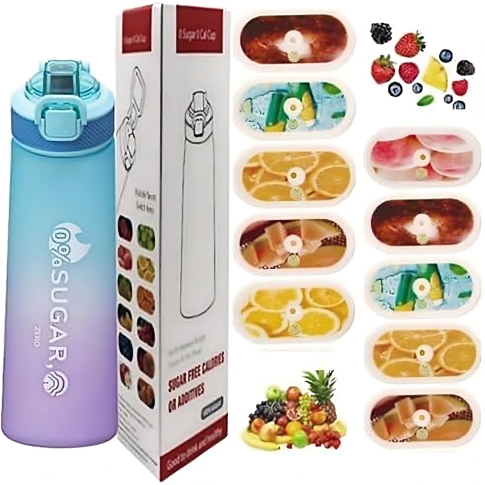 Hardware Tribe 700ml sports water bottle with 14 optional flavor pods. Made of durable temperature-resistant Tritan, it provides safe and healthy hydration for gym, school and outdoor daily use.