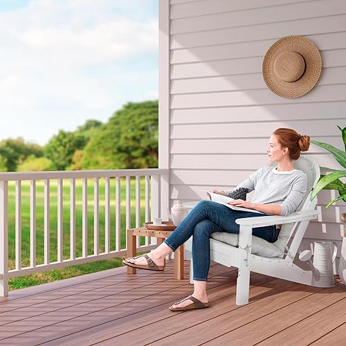 Miniatura 8 de Adirondack - Cojín para silla mecedora, extra grueso, con respaldo alto, 47 x 19.6 x 4 pulgadas, almohadillas de asiento plegables con lazos,