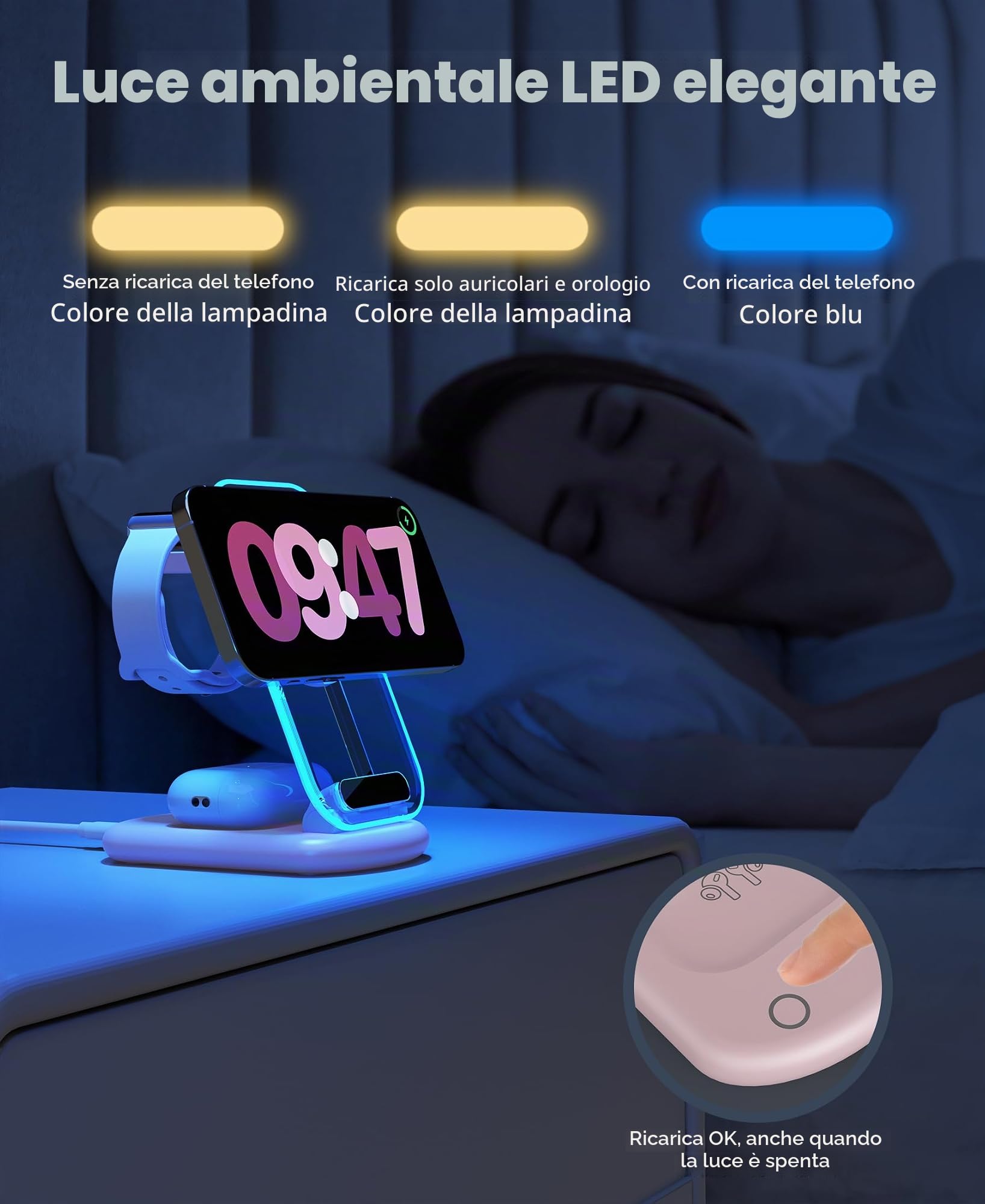 Mag Safe - Caricatore di ricarica e iPhone, 3 in 1, compatibile con iPhone 17, 16, 15, 14, 13, 12, Pro Max/Air/Plus/Pro, per Apple Watch 10/9, Airpods 3/2/Pro, pieghevole, colore: Rosa