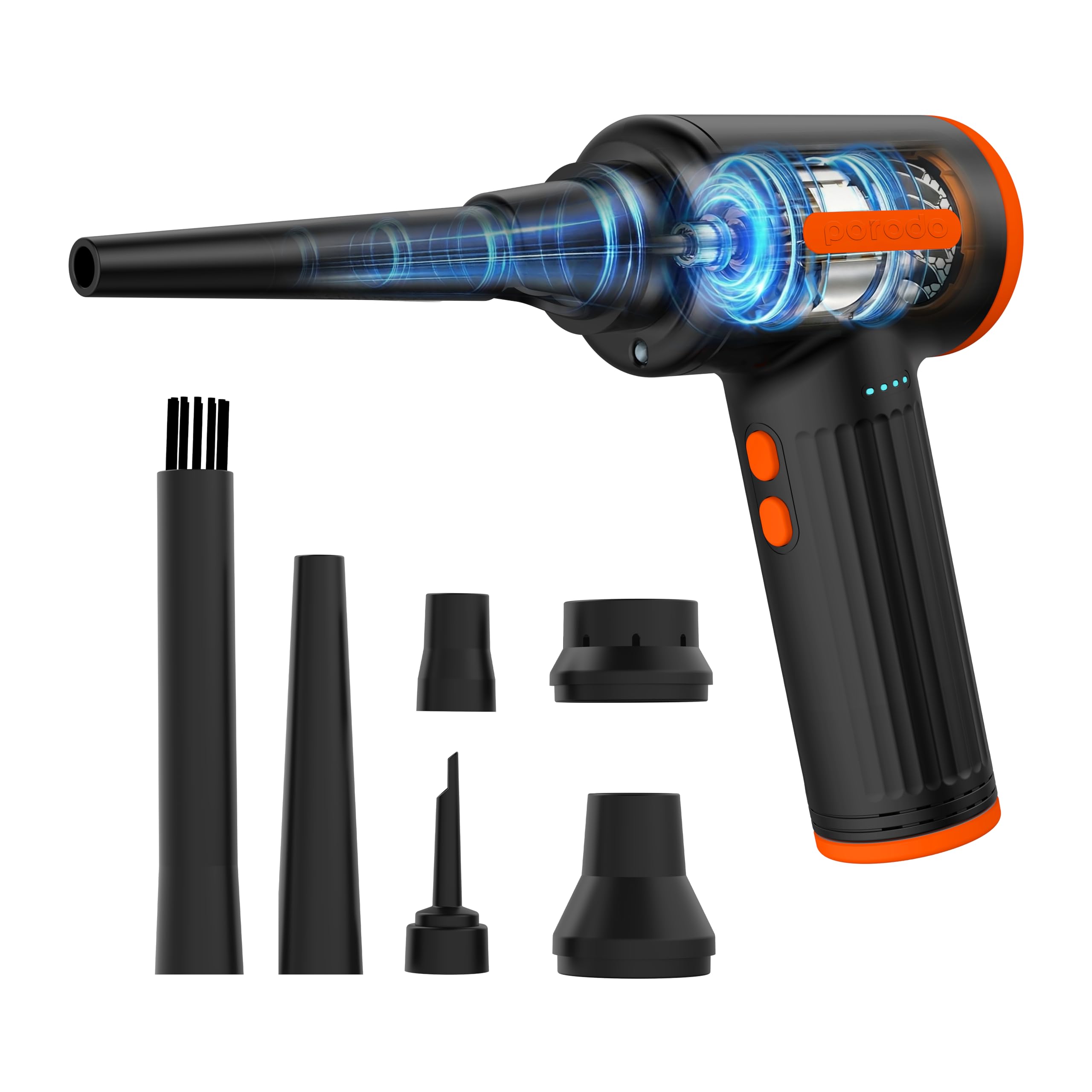 Portable Handheld Air Duster & Vacuum Cleaner, 90000RPM Air Blower, 3-Gear Adjustable, 90W Cordless Mini Air Blower, 30min Runtime, for Dust Removal in Keyboards, Cars, Houses & Outdoors