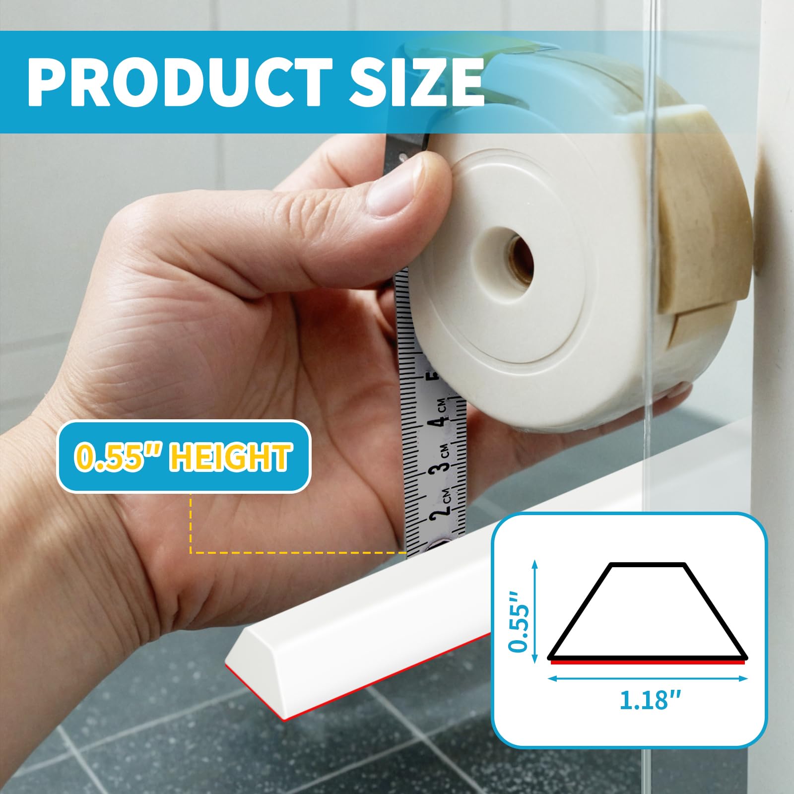Collapsible Shower Dam - Keep Bathroom Dry -3 Collapsible Shower Dam - Keep Bathroom Dry -3