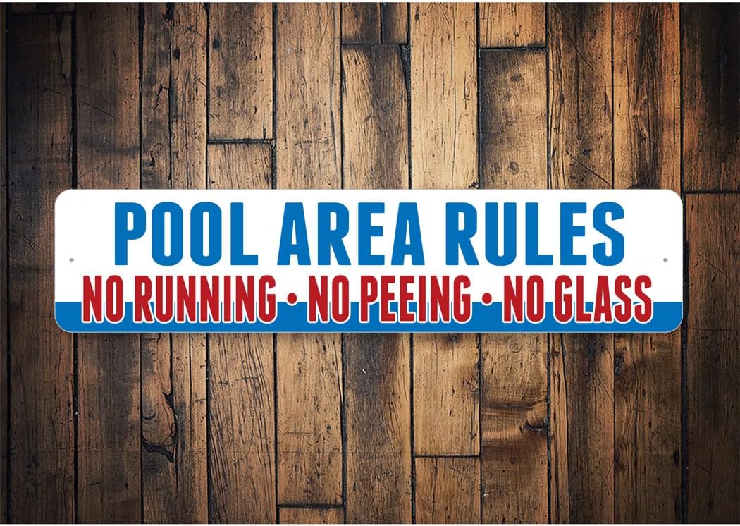 Pool Area Rules Sign - 6 x 24