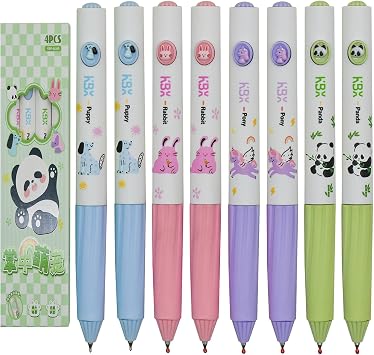 8 Pcs Cute Unicorn Pens Kawaii Animal Print Pen Black Ink