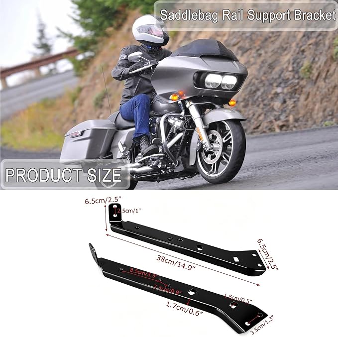 Soporte para Riel de Alforjas para Harley Touring 1980-2008 miniatura 6