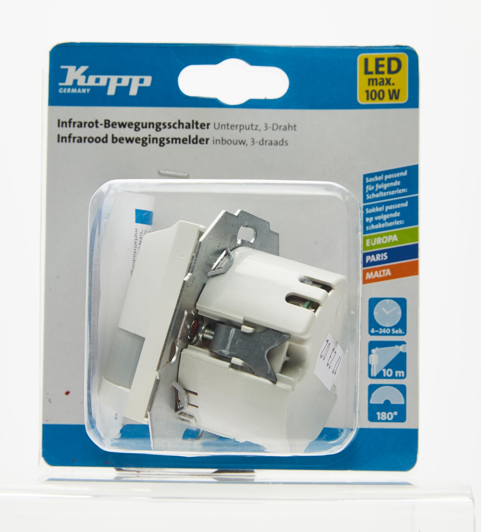 Kopp 840429052 Encastré Détecteur De Mouvements 180 ° Blanc