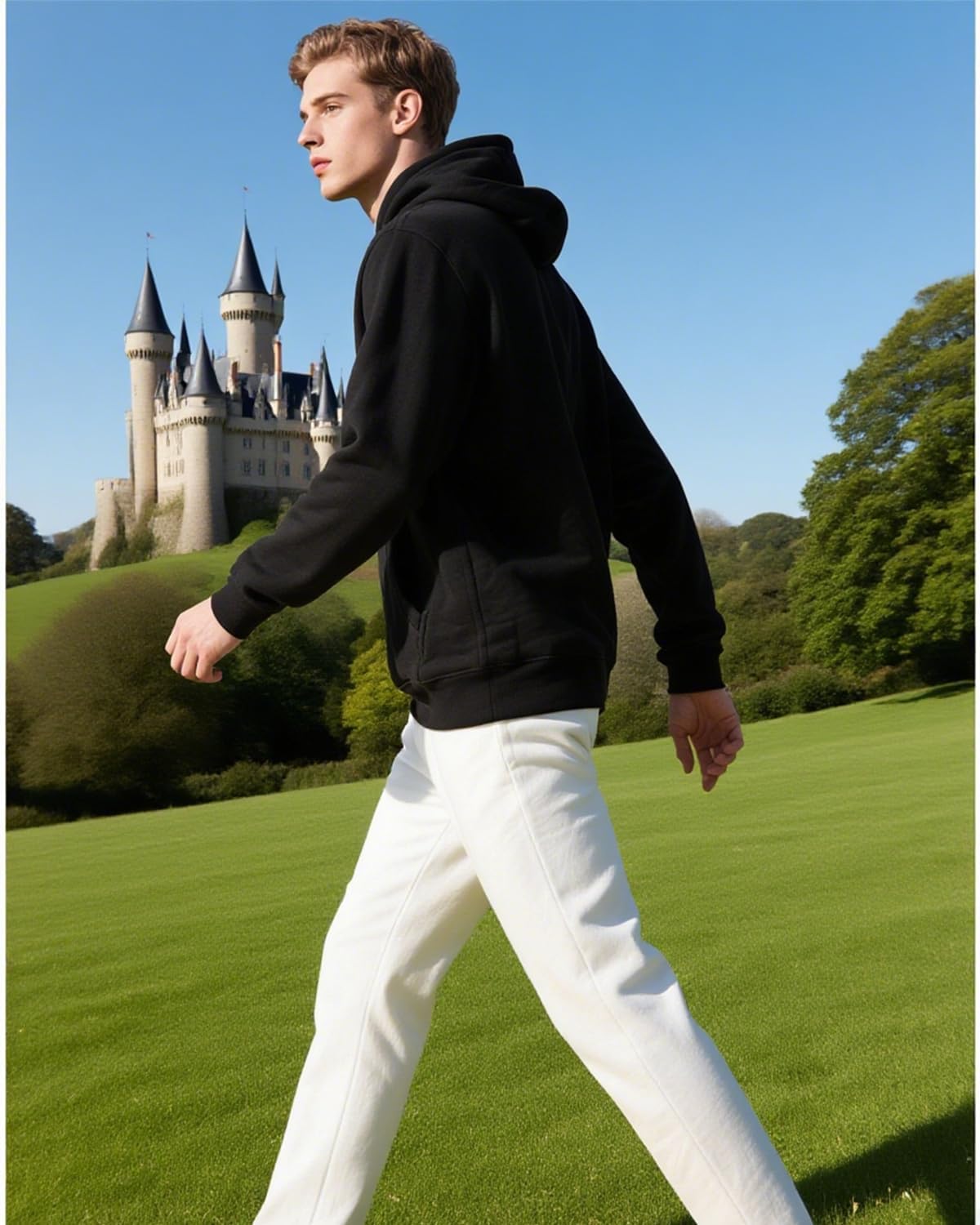 JIHUILAI Mens Hoodie Fleece Pullover Long Sleeve Hooded Sweatshirt Solid Color Drawstring Kangaroo Pocket Hoodies(S-3XL) - Image 3