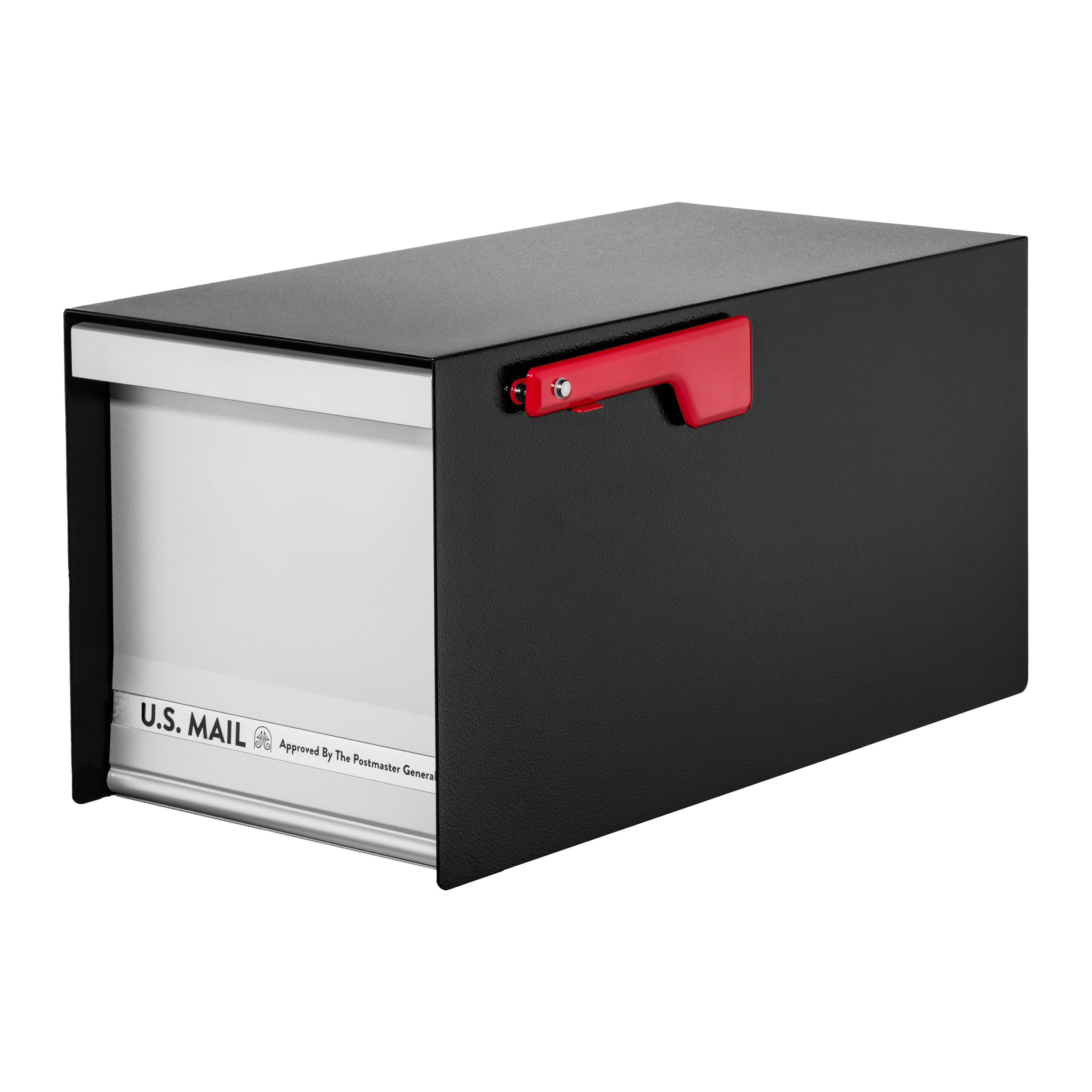 architectural mailboxes mailmax™ heavy duty, modern steel metal post mounted mail box for outside, black, large curbside mailbox for packages with magnetic latch