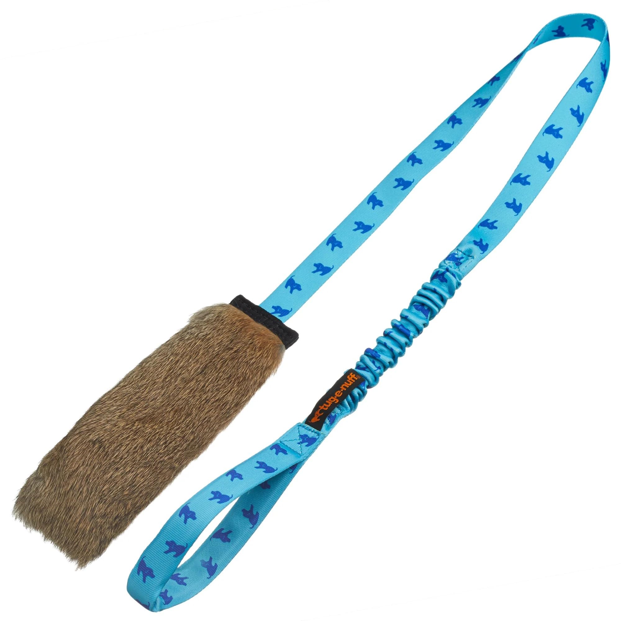 Tug-E-Nuff Rabbit Skin Squeaky Bungee Chaser