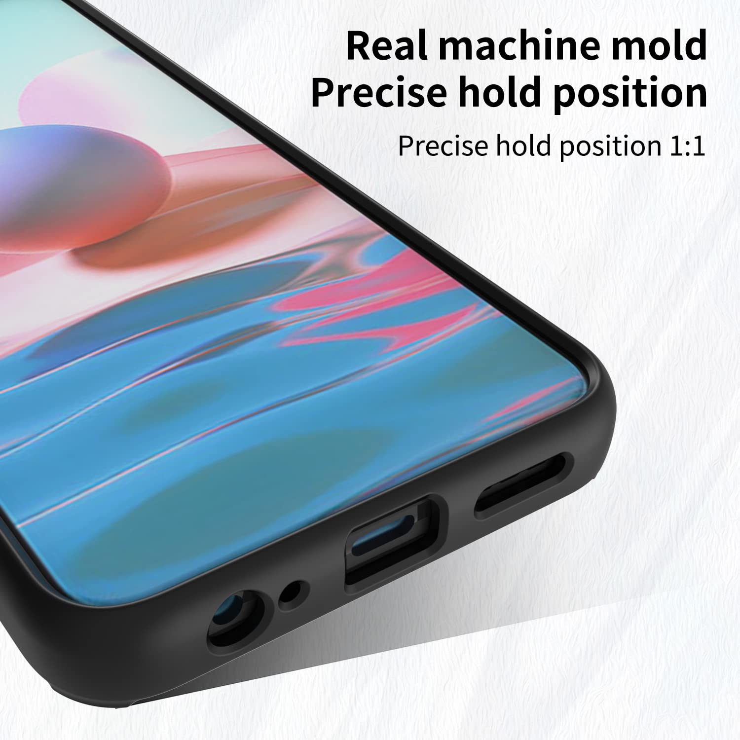WOBURN Cover Per Xiaomi Redmi Note 10 Pro – Custodia Antiurto In TPU E PC, Anello Girevole, Effetto Traslucido, Nero E Rosso - 4