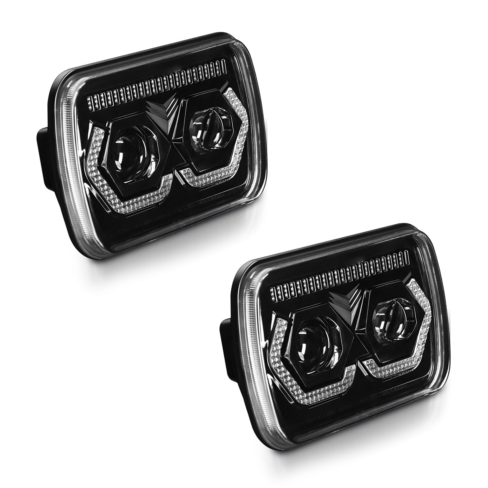 Tbest 5x7 7x6 Cali LED Reflektor DRL Prostokątny Reflektor światła Drogowego Sygnalizacyjnego 9000LM Wysoki Niski strumień IP67 Odlewany Aluminiowy do Samochodów Motocykli