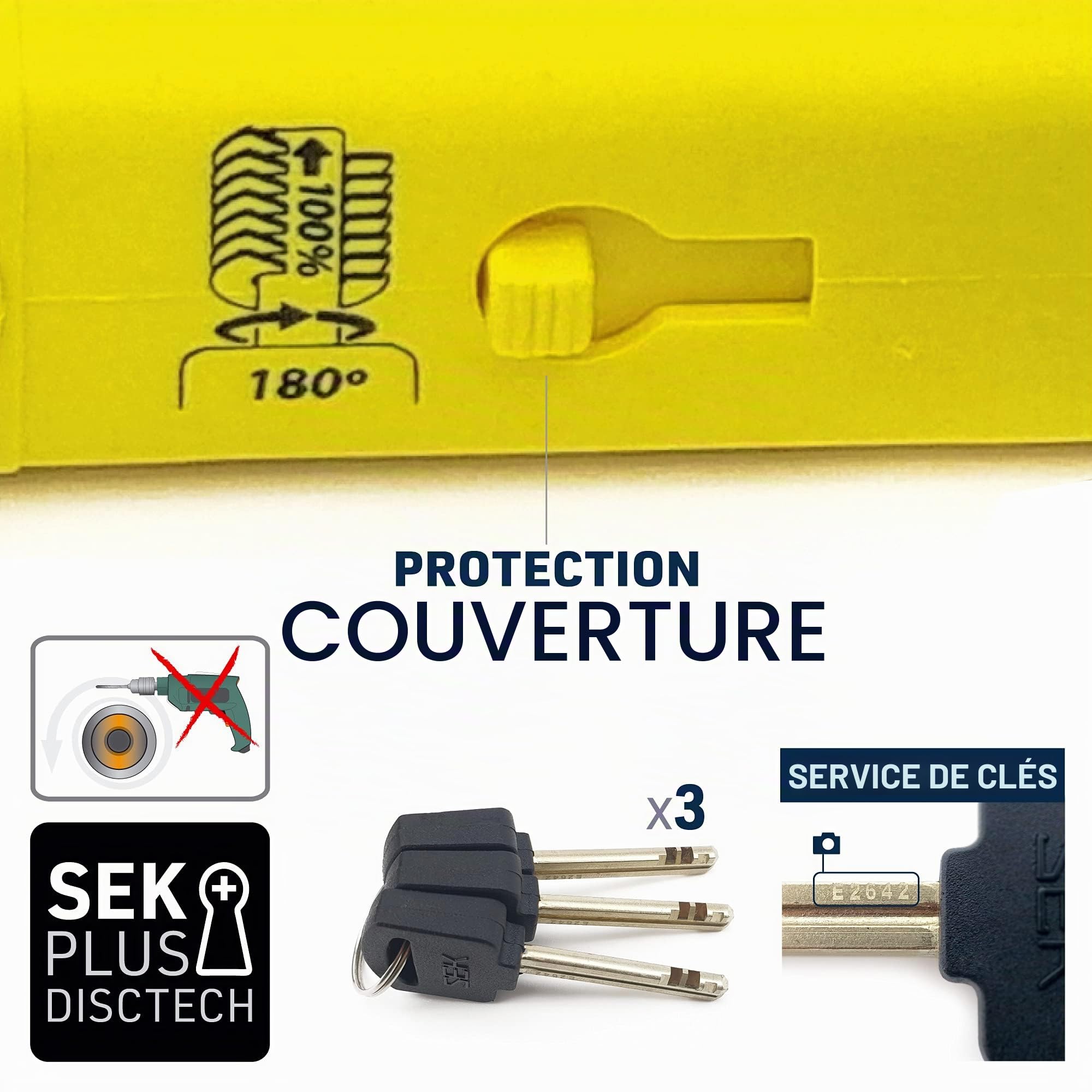 URBAN UR85250Y Antivol Moto Homologué SRA, U ø18 Sécurité Maximale, Acier Trempé, Double Verrouillage Anti-Levier Anti-Sciage, Jaune Plus Dissuasif, Cadenas Anti Vol U pour Moto Scooter Vélo, 85x250mm