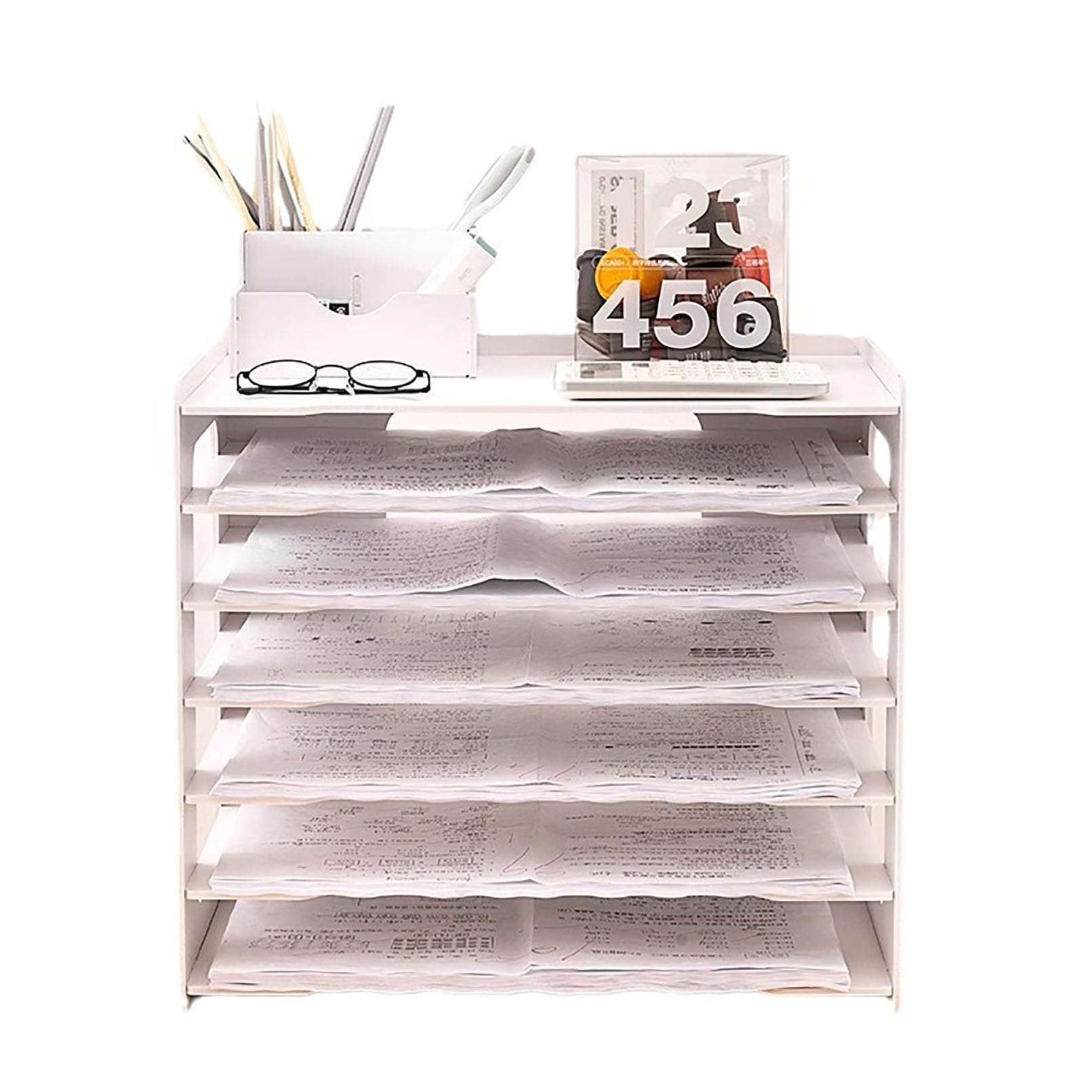 Extra große A3-Papierregale für Büro und Schule, weiß, Schreibtisch-Aktenregale, Schreibtisch, Briefablage, Zeitschriftenhalter