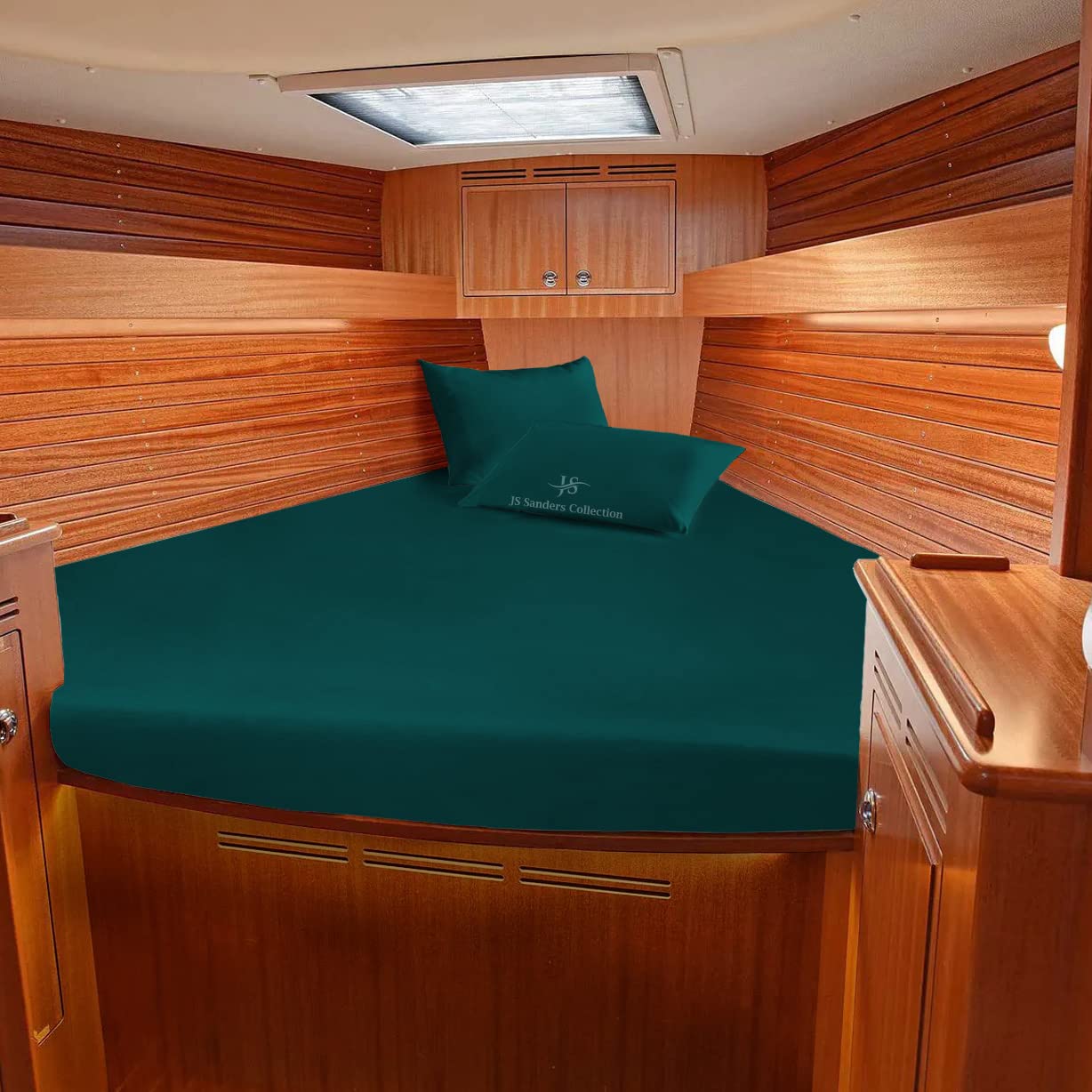 JS Sanders Collection100% Egyptian Cotton Universal XL-V Berth The Best Boat XL-V Berth Bedding Fits mattresses up to 8” Depth Sheet Set - 1000 Thread Count Teal