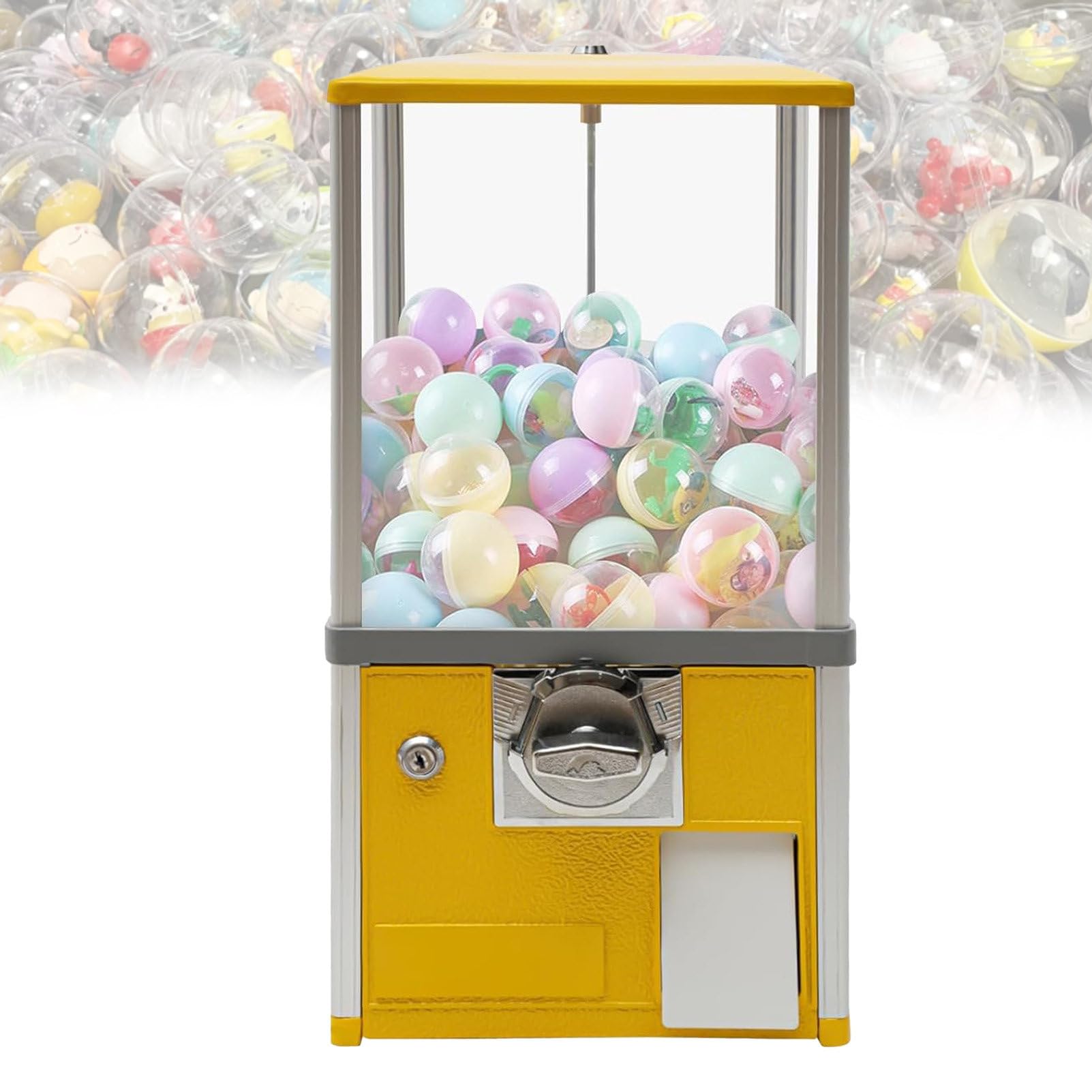 Automat Do SprzedażY Gum Do żUcia Na Monety, Automat Do SprzedażY KapsułEk Z Zabawkami, Automat Do NagróD, Ze 100 Kulkami Gashapon, Do SklepóW Detalicznych Z Grami Yellow