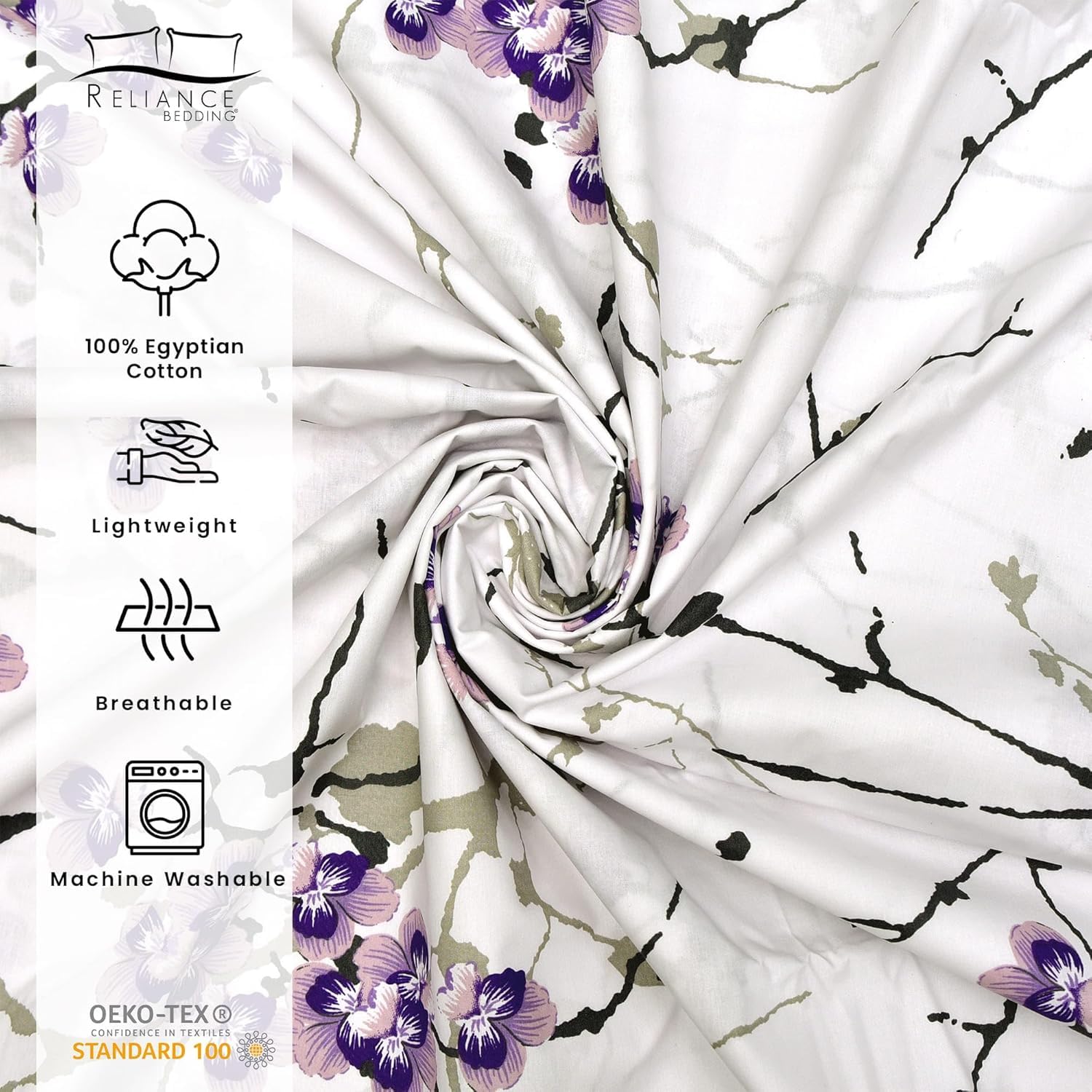 EverSoft Super King Size Duvet Cover Set, Exotic Lilac - Image 5