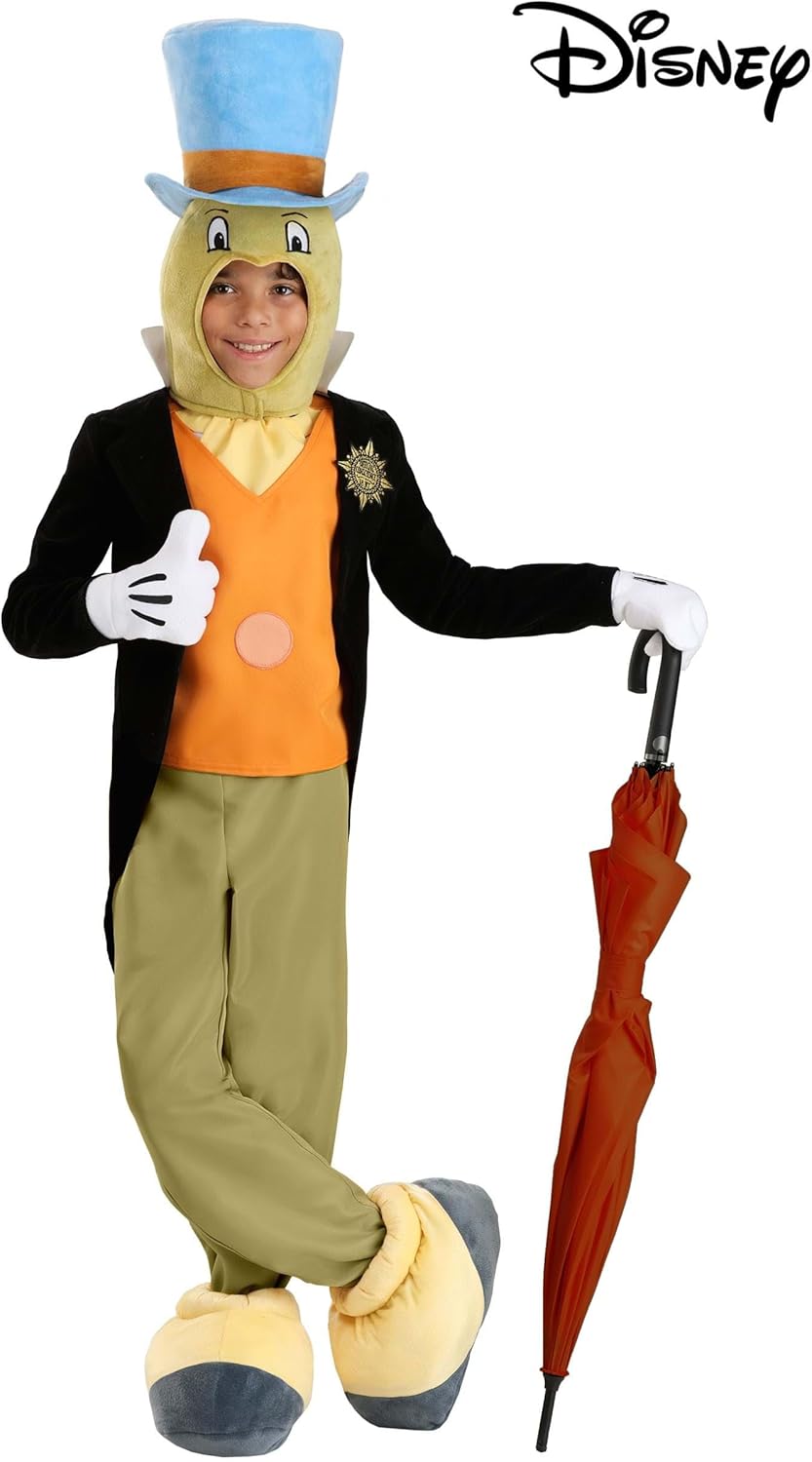 Disney's Pinocchio Boy's Jiminy Cricket Costume | Insect Costume with Jacket, Top, Pants, & Gloves