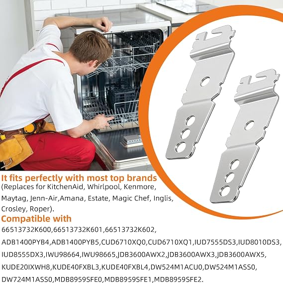4 Pcs 8269145 Dishwasher Mounting Bracket with Screws,Universal Dishwasher Clips Compatible with Whirlpool Kenmore KitchenAid Maytag Dishwasher,Dishwasher Clips Replaces 8269145 WP8269145VP