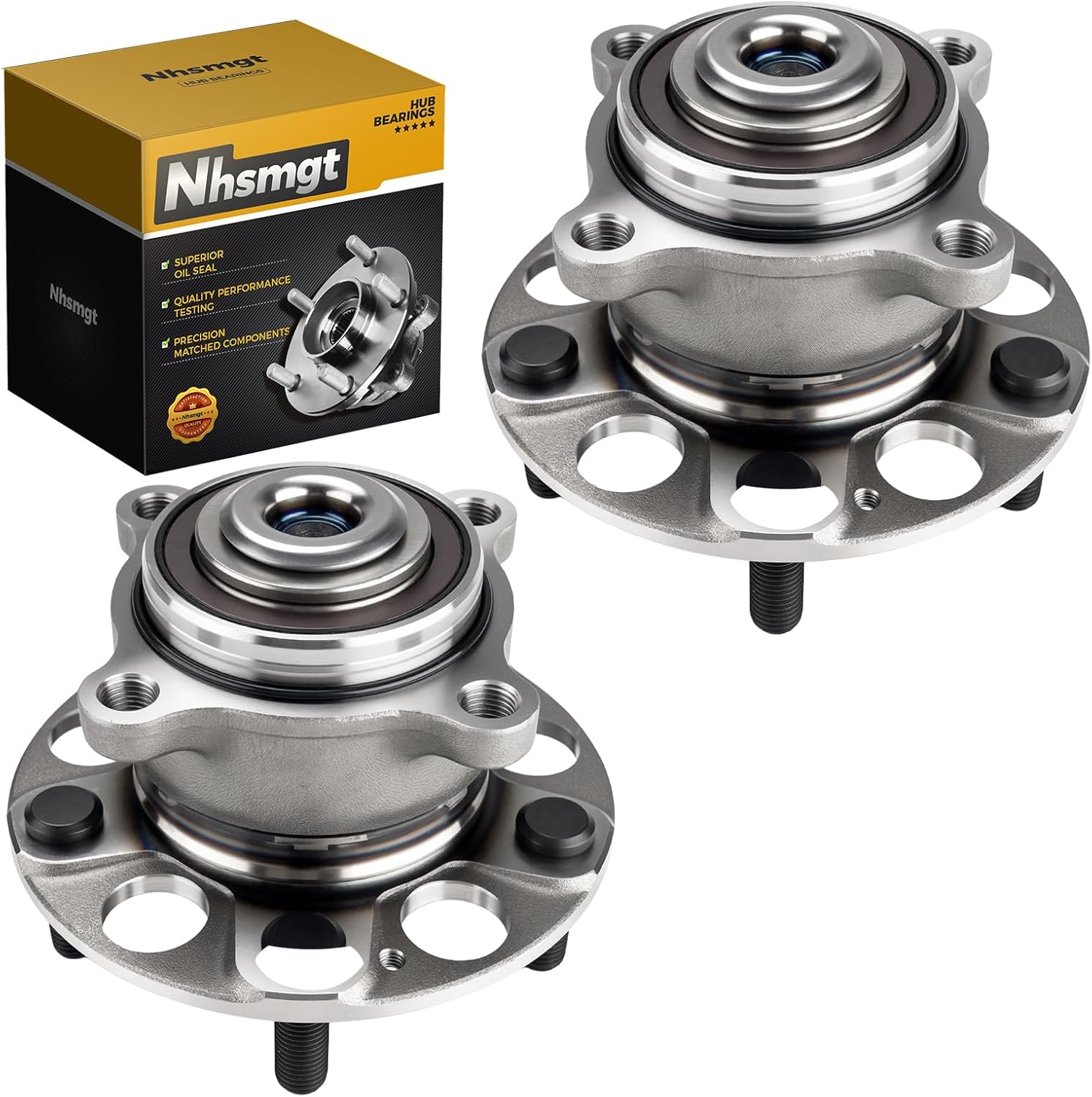 512353 Pair Rear Wheel Bearing Hub Assembly Compatible with Accord 2008-2012 TSX 2009-2014 with ABS 5 Lug 2pcs