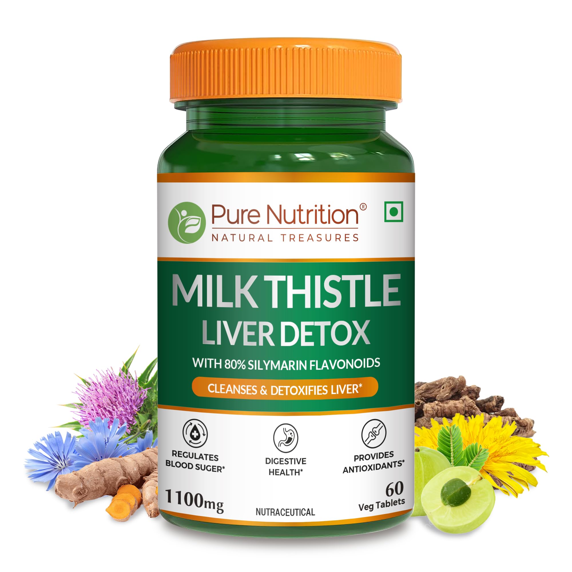 Pure Nutrition Milk Thistle Liver Detox Supplement with N-Acetyl L-Cysteine