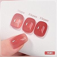 Vista 3 de GAOY Jelly Burgundy Gel Nail Polish Set, 6 Transparent Colors Red Pink Brown Nude Soak Off UV Light Cure Gel Polish Kit for Salon and Nail Art DIY