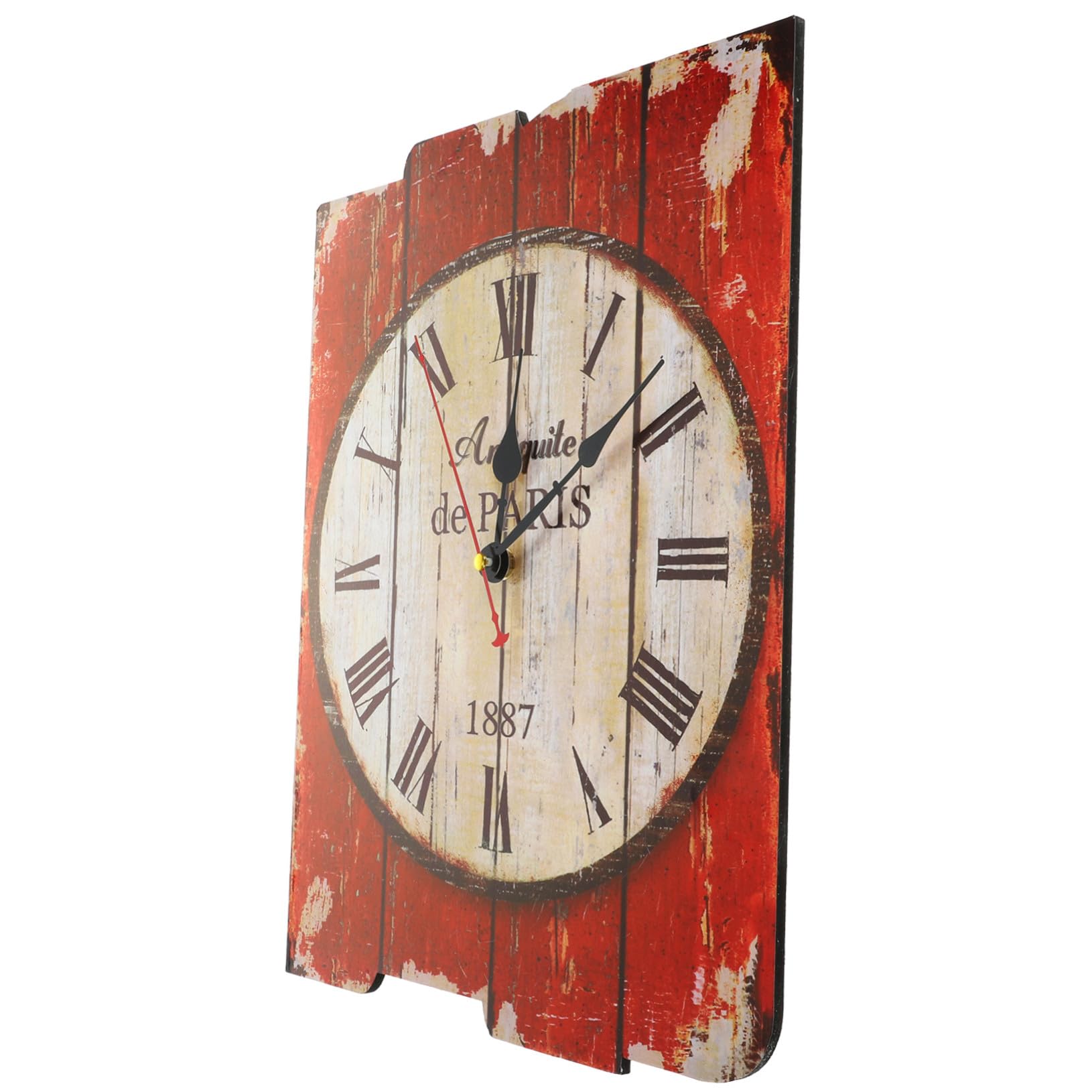 Horloge murale suspendue rustique en bois échelle de temps claire muette