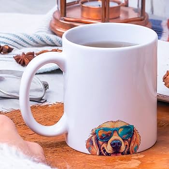 Amazon.co.jp: Mocogift 犬柄マグカップ ゴールデン・レトリバー柄の