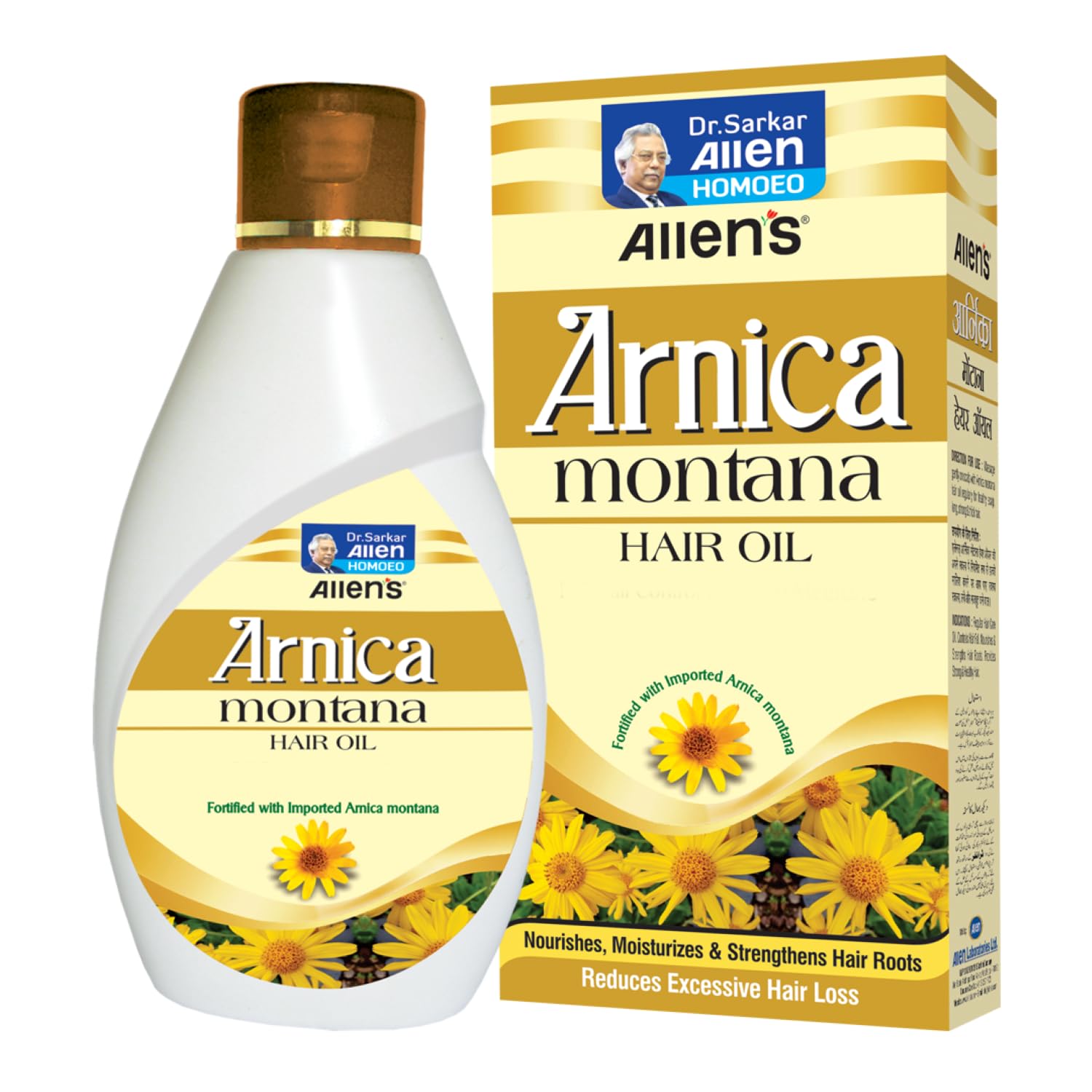 Allen's Arnica Montana Hair Oil - 100ml (Pack of 2) + Free Vetiver Bath Scrub