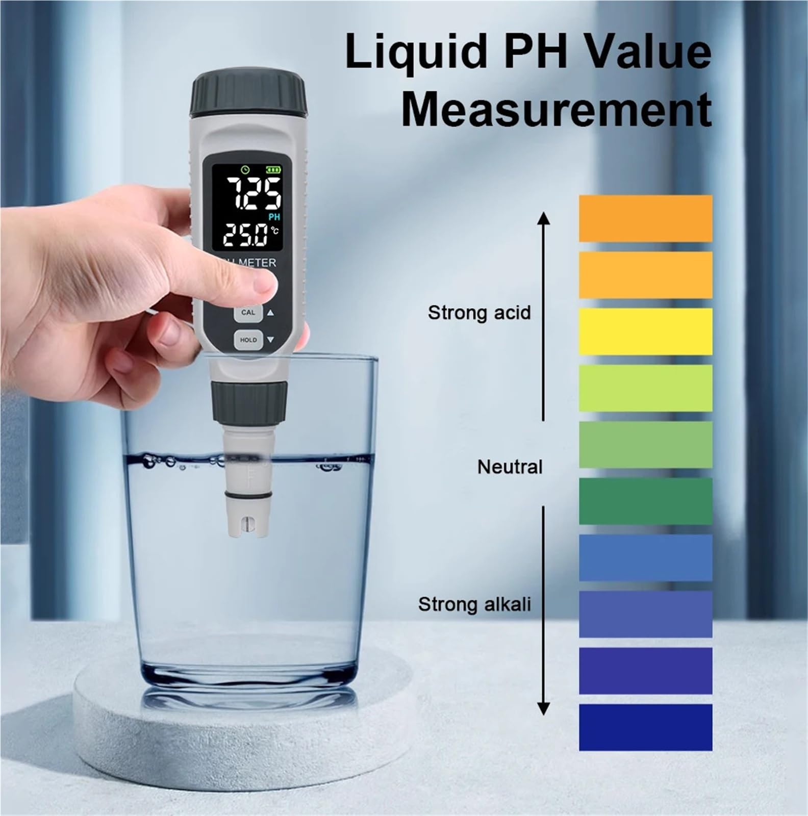Misuratore di PH Professionale a Penna Misuratore di qualità Acqua Tester di PH Digitale Acidimetro Misuratore di acidità Batteria Ricaricabile Acidomet