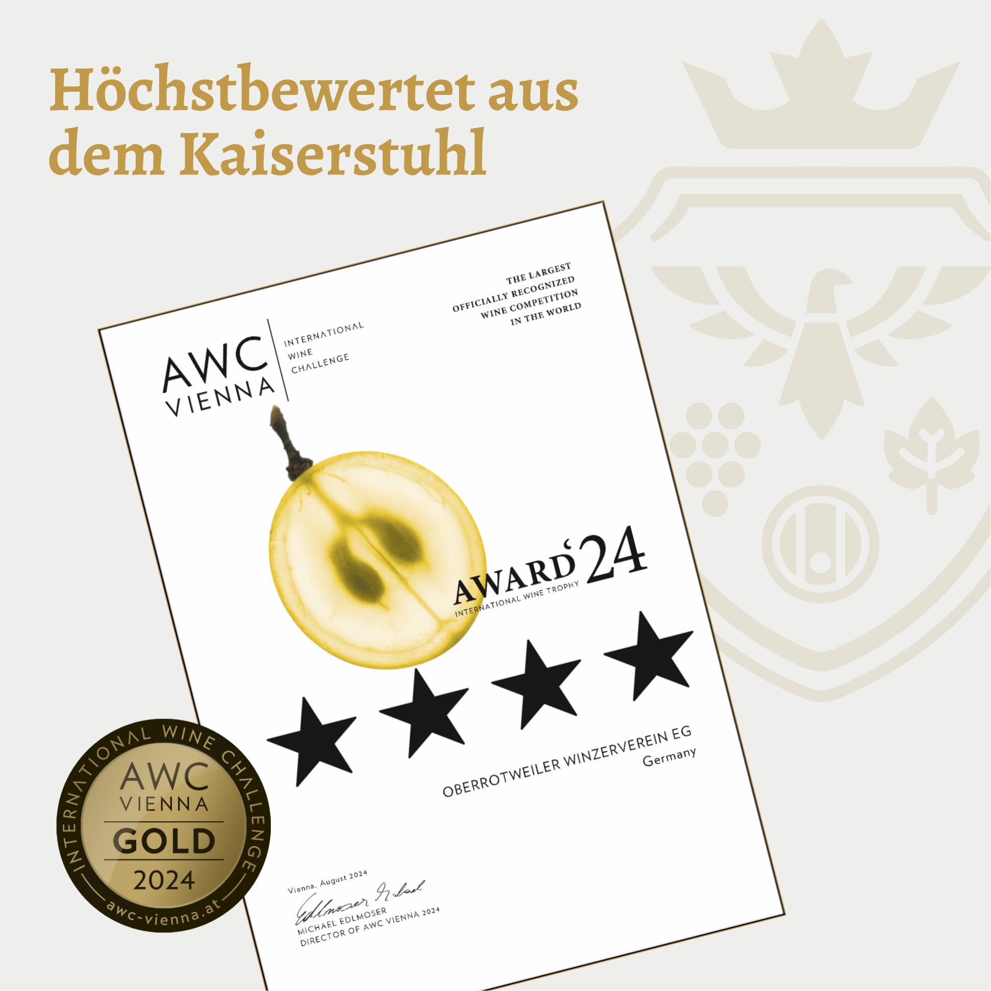Sonnenstund Grauburgunder trocken 3 Liter Wein-Box - SILBER 2026 AWC Vienna - Zarte Fruchtaromen nach Pfirsich, Apfel und Zitrusfrüchten, Grauer Burgunder QbA vom Kaiserstuhl (2 x 3,0 l Bag-in-Box)