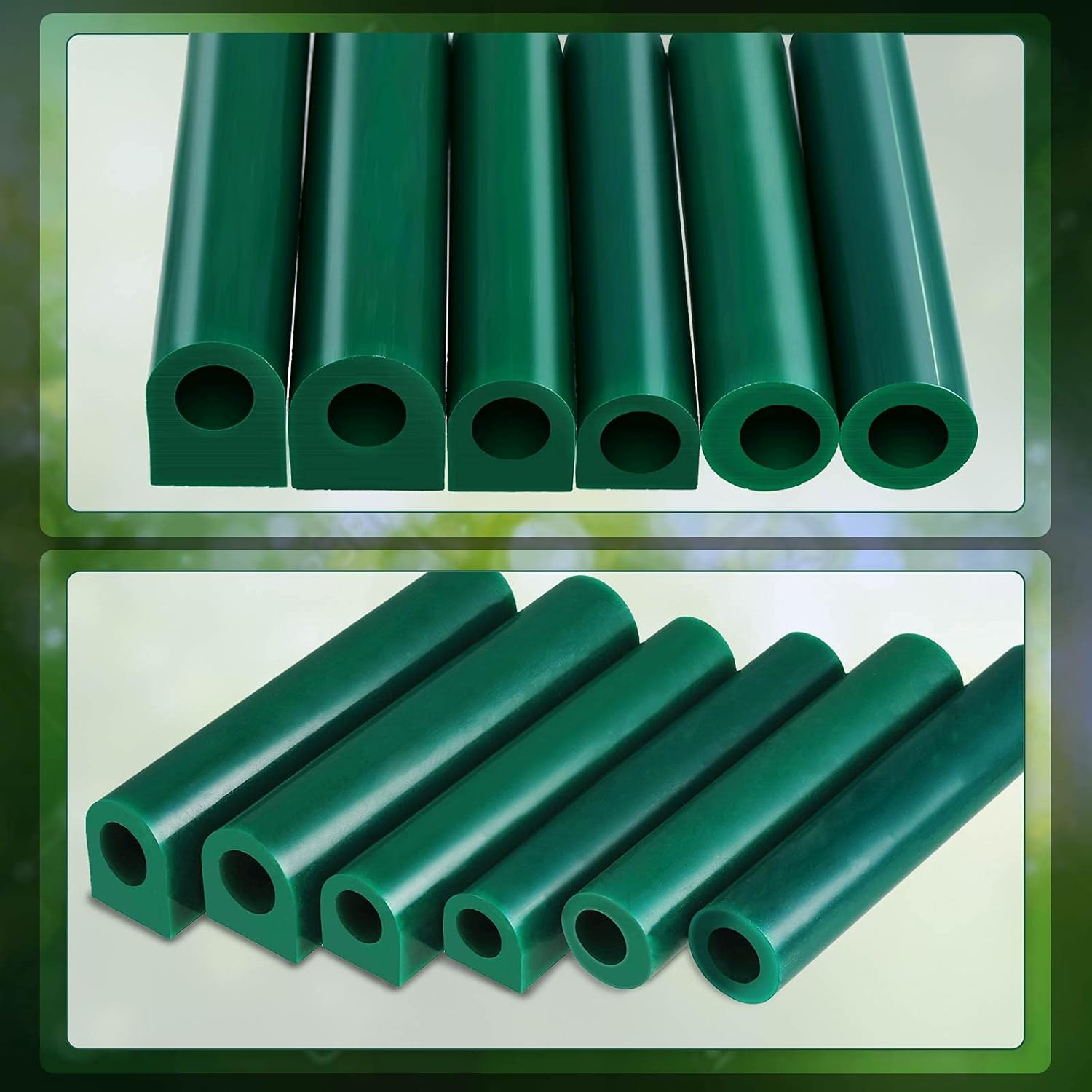 6 Pieces Carving Wax Ring Tube Green Ring Carving Wax Hole for Jewelry Casting Mold Kit, Different Sizes