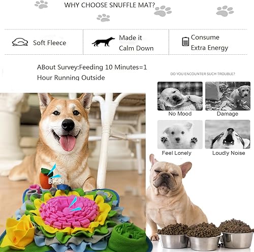 Miniatura 2 de Tapete de olfateo para perros, tapete de alimentación para cachorros, tapete para olfatear mascotas, gatos y gatos, interactivo, juguetes de