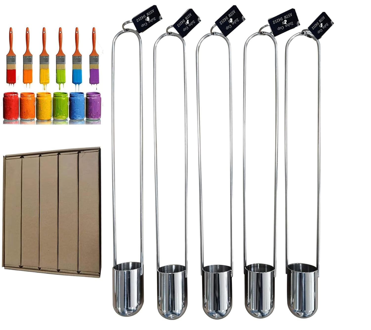 Zahn Cup Viscosity Cup Stainless Steel Viscosity Flow Cup 44ml 1#2#3#4#5# Viscosity Cup for Test The Viscosity of Newtonian or Approximate Newtonian Liquid