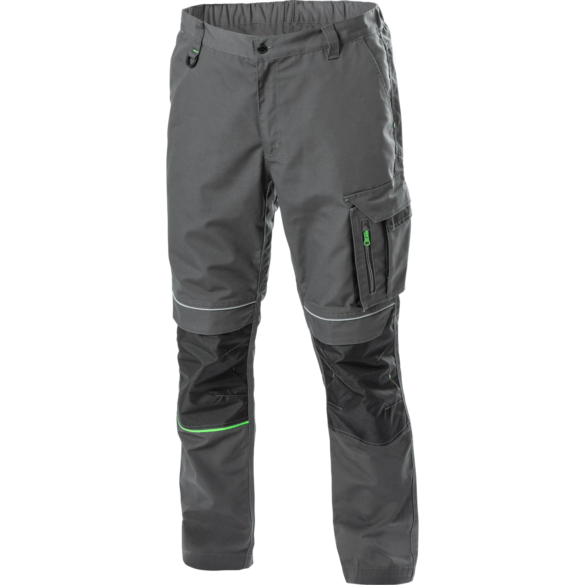 Högert Technik Arbeitshose LEMBERG, Oxford 300D Knieverstärkung, Reflektoren, Viele Taschen, 270 g/m², Bundhose für Handwerker, Dunkelgrau